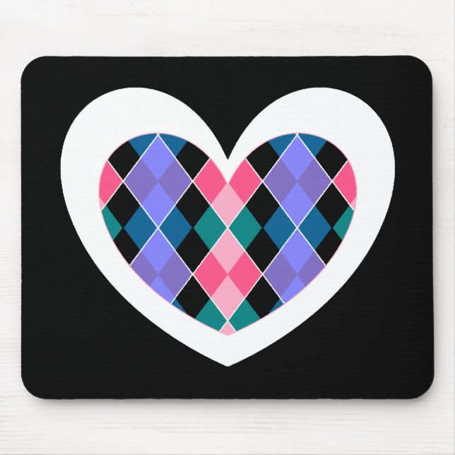 Argyle heart mouse pad (Front)