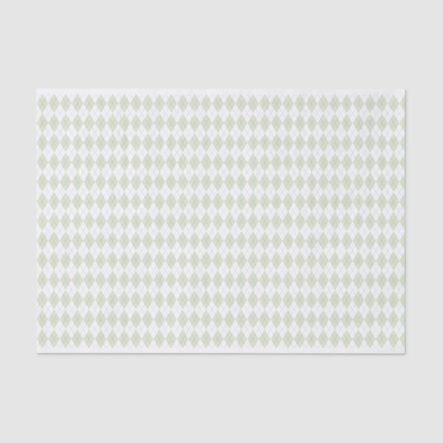 Argyle in Teal and Cream, 10" x 15" Tissue Paper (Front)