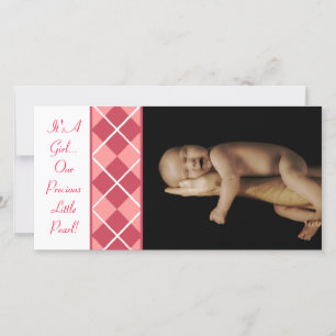 Argyle - It's A Girl... Our Precious Little Pearl Announcement