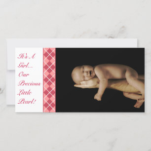 Argyle - It's A Girl... Our Precious Little Pearl Announcement