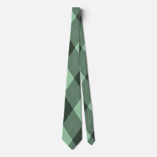 Argyle Monogram Hidden Initial Green Tie