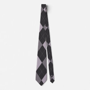 Argyle Monogram Hidden Initial Grey Tie