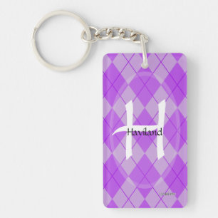 Argyle Monogram Keychain - Acrylic - HAMbWG