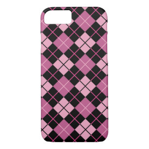 Argyle Pattern in Black and Pink Case-Mate iPhone Case