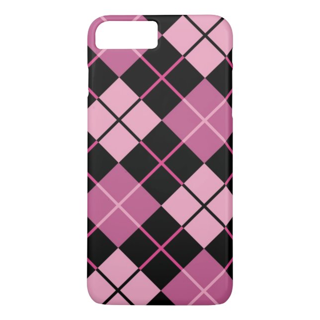 Argyle Pattern in Black and Pink Case-Mate iPhone Case (Back)