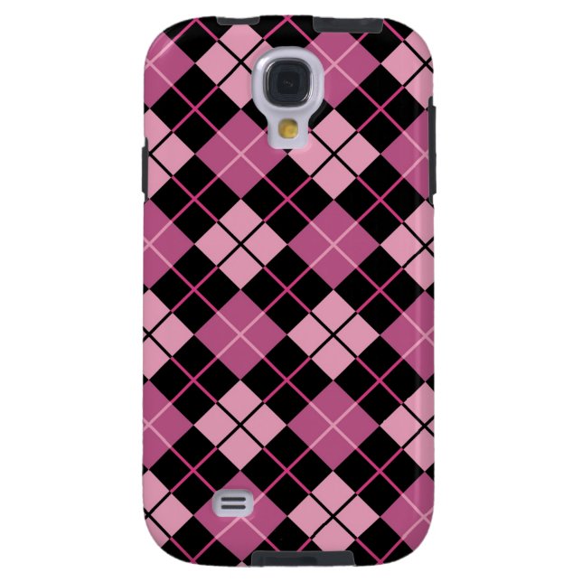 Argyle Pattern in Black and Pink Case-Mate Samsung Galaxy Case (Back)
