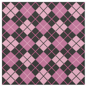 Argyle Pattern in Black and Pink Fabric