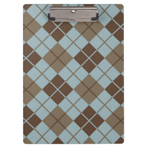 Argyle Pattern in Blue and Taupe Clipboard