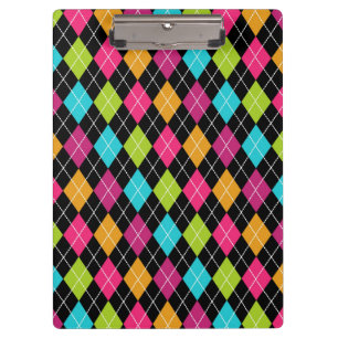 Argyle Pattern MultiColor Diamonds Clipboard wText