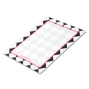Argyle & Pink Personalised Notepad