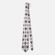 Argyle Plaid Red Grey Silver Custom Monogram
