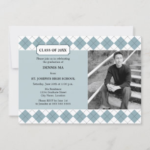 Argyle Preppy Photo Graduation Announcement