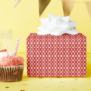 Argyle, red white pink Valentine's day Wrapping Paper