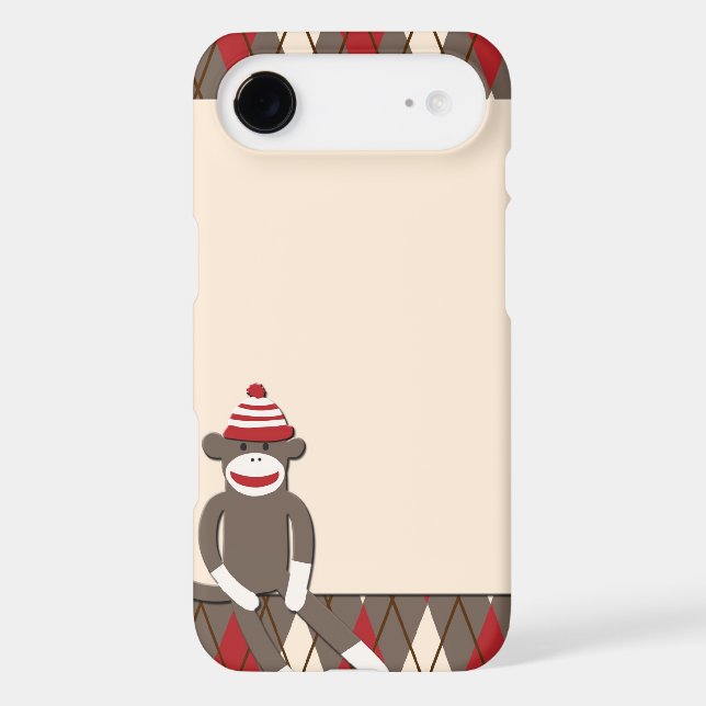 Argyle Sock Monkey iPhone 4 Case (Back)