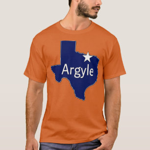 Argyle Texas Lone State Map TX City Navy Blue T-Shirt