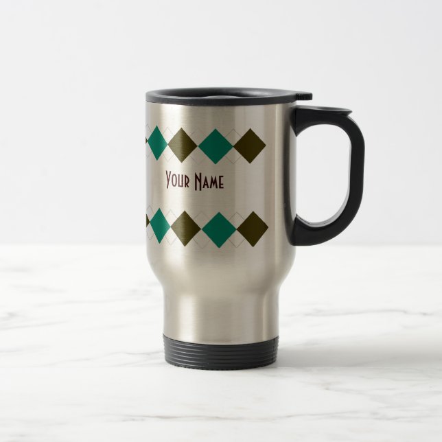 Argyle Travel Mug - Personalised (Right)