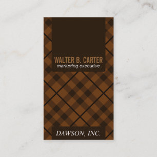 Argyle Vertical (Burnt Orange) Business Card