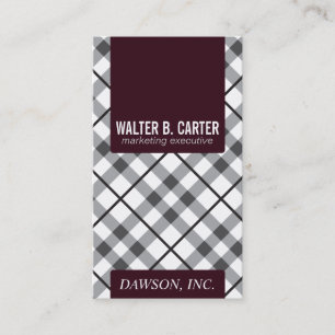 Argyle Vertical (Cardinal Red) Business Card