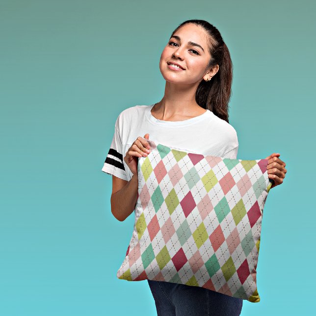 Argyles/Polka Dots Decorative Throw Pillow (Creator Uploaded)