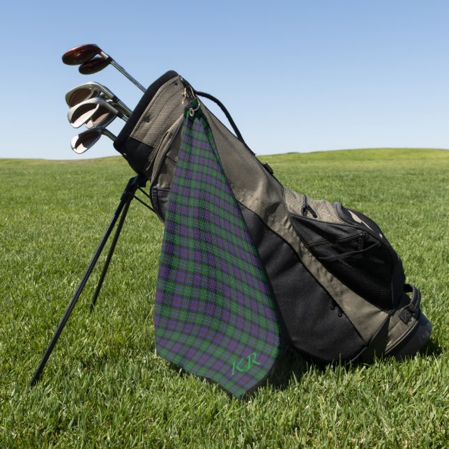 Argyll District Tartan with monogram / initials Golf Towel (Green)