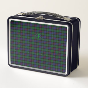 Argyll District Tartan with monogram / initials Metal Lunch Box
