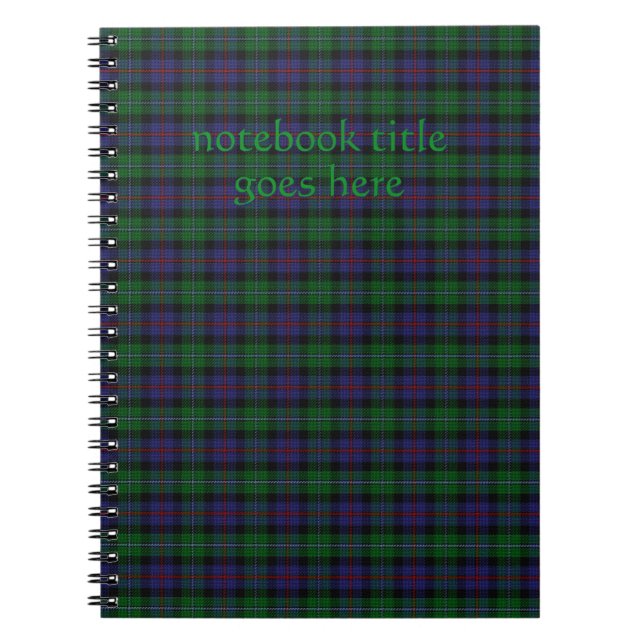Argyll District Tartan with title Notebook (Front)