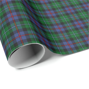 Argyll Scotland Tartan Blue and Green Plaid Wrapping Paper