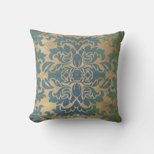 Arhaic Blue Vintage Pillow (Front)