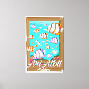 Ari Atoll Maldives travel poster Canvas Print