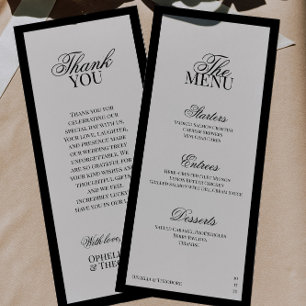 Aria Black and Beige Minimal Classic Wedding Menu