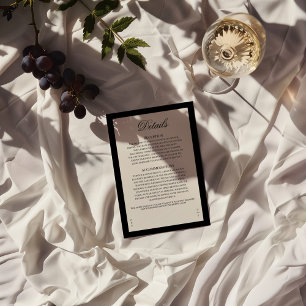 Aria   Black Beige Wedding Details Enclosure Card