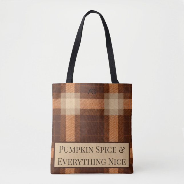 Aria Grace Autumn Hearth Cosy Plaid Pattern Vol 17 Tote Bag (Front)