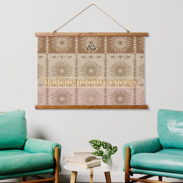 Aria Grace Cinnamon Sun Tribal Radiance Pattern Hanging Tapestry (Living Room)