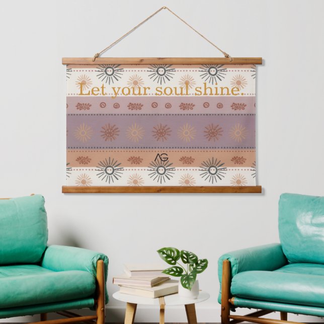 Aria Grace Sol & Clay Folk Pattern Vol 69 Hanging Tapestry (Living Room)