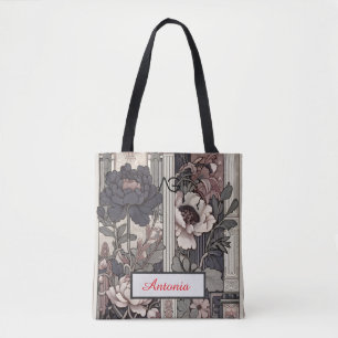 Aria-Urban Bloom Architectural Floral Design Name Tote Bag