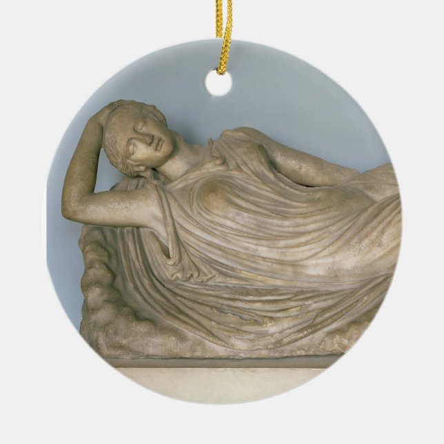 Ariadne Asleep, Hellenistic from Alexandria, 2nd c Ceramic Tree Decoration (Front)