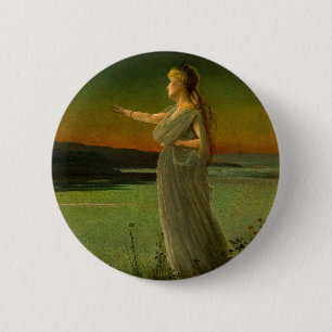 Ariadne at Naxos John Atkinson Grimshaw  6 Cm Round Badge