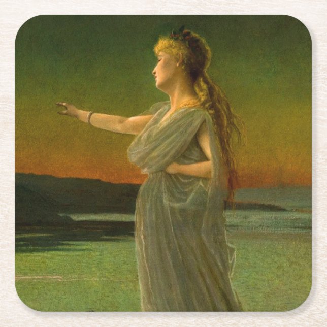 Ariadne at Naxos John Atkinson Grimshaw  Square Paper Coaster (Front)