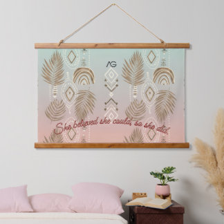 AriaGrace Blush Palm Ethnic Botanical Pattern Vol6 Hanging Tapestry
