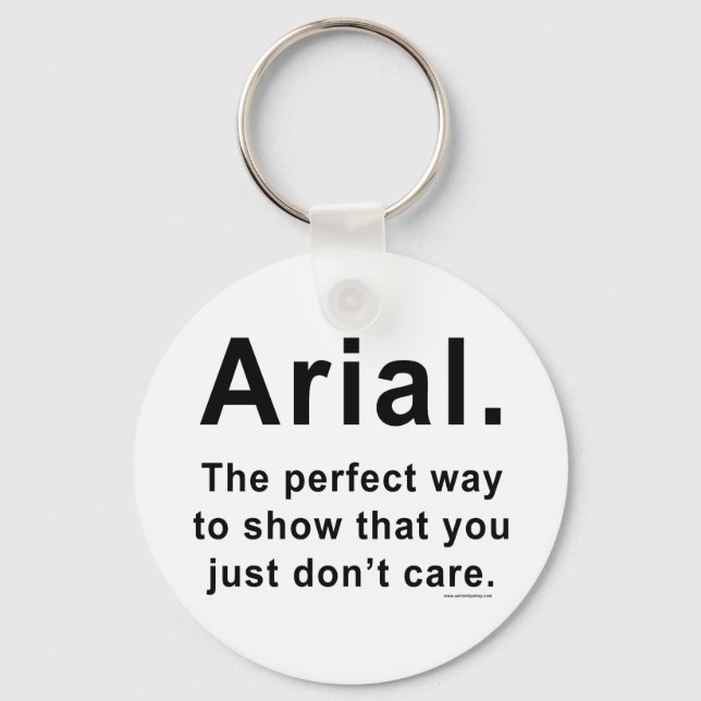 Arial Font Humour Mug Key Ring (Front)