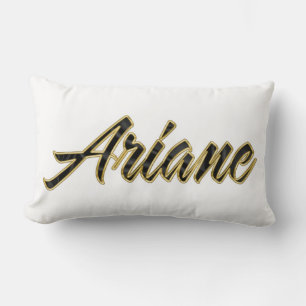 Ariane black gold lettering cushion decoration