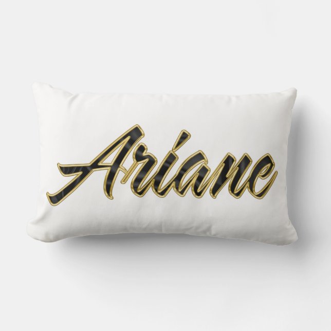 Ariane black gold lettering pillow decor (Front)