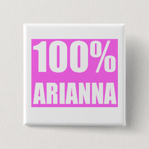 Arianna name 100 percent 15 cm square badge