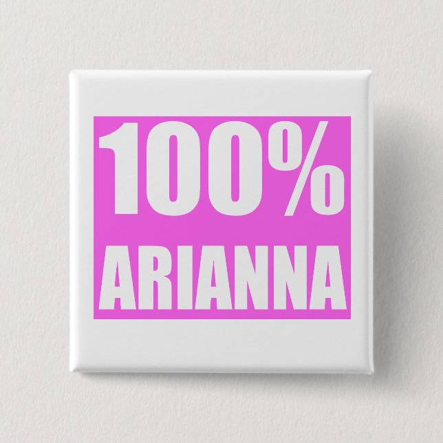 Arianna name 100 percent 15 cm square badge (Front)
