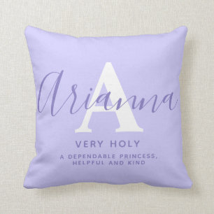 Arianna text blue purple name meaning cushion
