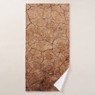 Arid cracked erosion cracks desert bath towel