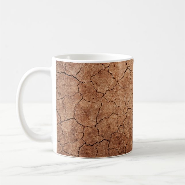 Arid cracked erosion cracks desert coffee mug (Left)