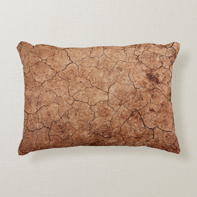 Arid cracked erosion cracks desert decorative cushion (Front)