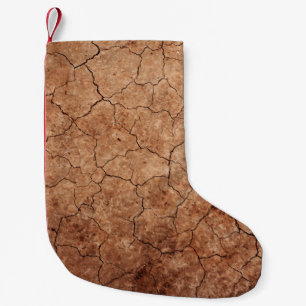 Arid cracked erosion cracks desert small christmas stocking