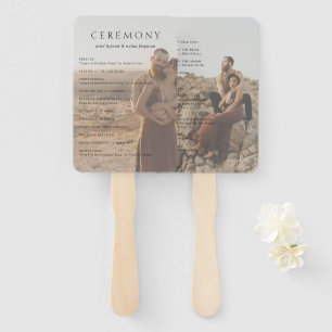 Ariel Elegant Photo Modern Wedding Program Hand Fan